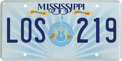 MS license plate LOS219
