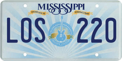 MS license plate LOS220