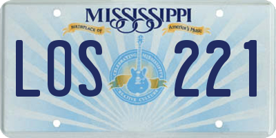 MS license plate LOS221