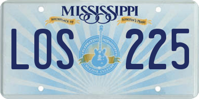MS license plate LOS225