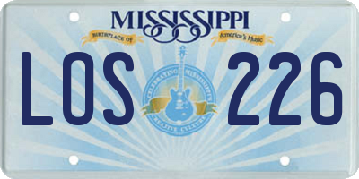 MS license plate LOS226