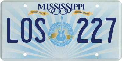 MS license plate LOS227