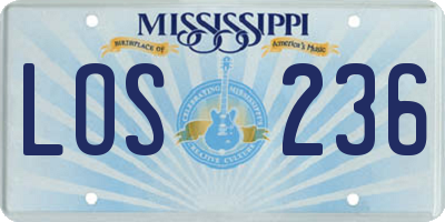 MS license plate LOS236