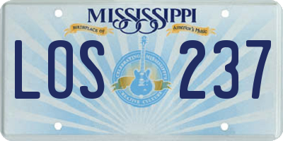 MS license plate LOS237