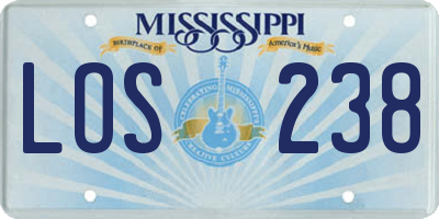 MS license plate LOS238