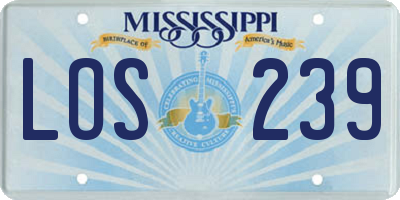 MS license plate LOS239