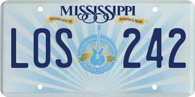 MS license plate LOS242