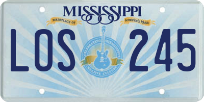 MS license plate LOS245