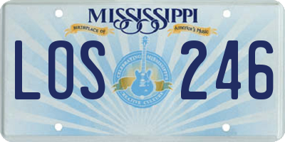MS license plate LOS246