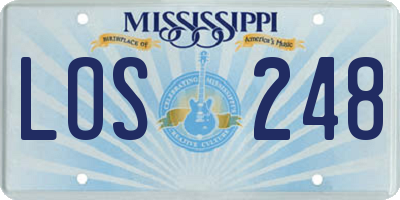 MS license plate LOS248