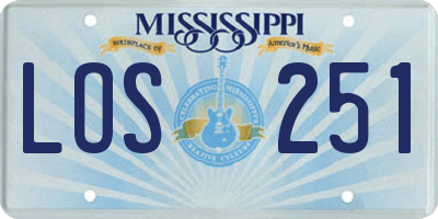 MS license plate LOS251