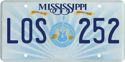 MS license plate LOS252