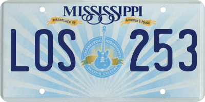 MS license plate LOS253