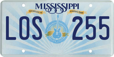 MS license plate LOS255