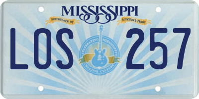 MS license plate LOS257