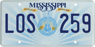 MS license plate LOS259