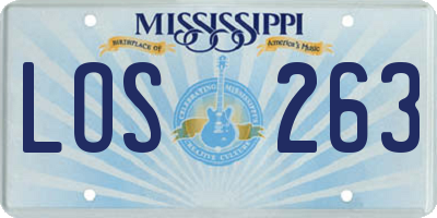 MS license plate LOS263