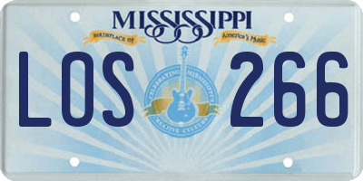 MS license plate LOS266