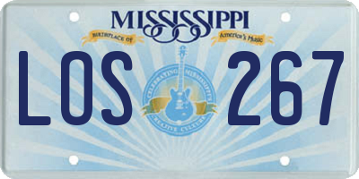 MS license plate LOS267