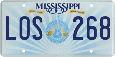 MS license plate LOS268