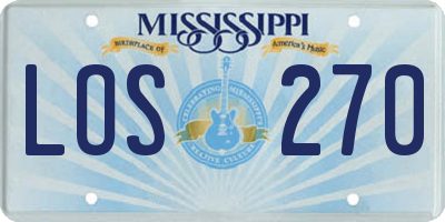 MS license plate LOS270