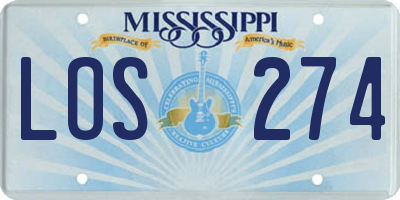 MS license plate LOS274
