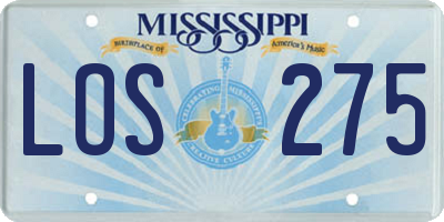 MS license plate LOS275