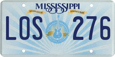 MS license plate LOS276