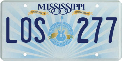 MS license plate LOS277