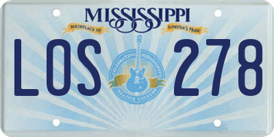 MS license plate LOS278