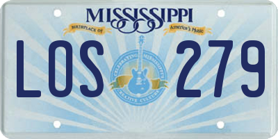 MS license plate LOS279