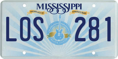 MS license plate LOS281