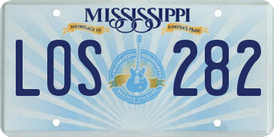 MS license plate LOS282