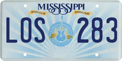 MS license plate LOS283