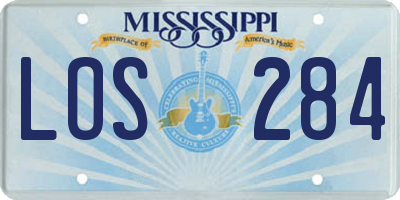 MS license plate LOS284