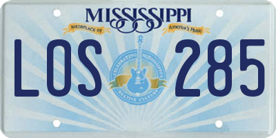 MS license plate LOS285