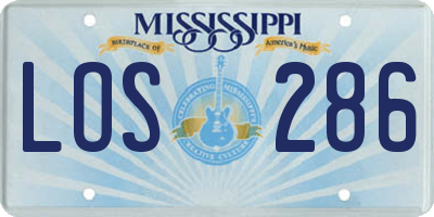 MS license plate LOS286