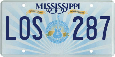 MS license plate LOS287
