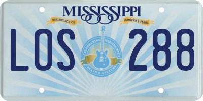 MS license plate LOS288