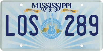 MS license plate LOS289