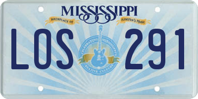MS license plate LOS291