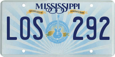 MS license plate LOS292