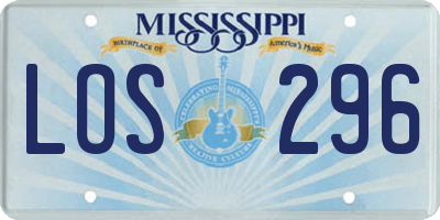 MS license plate LOS296