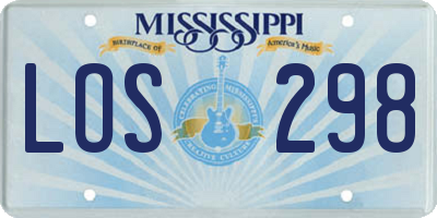 MS license plate LOS298