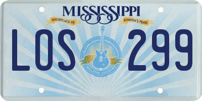 MS license plate LOS299