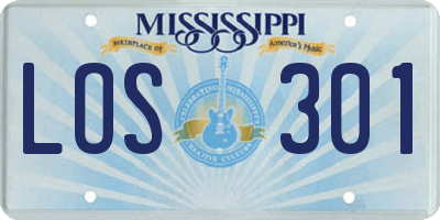 MS license plate LOS301