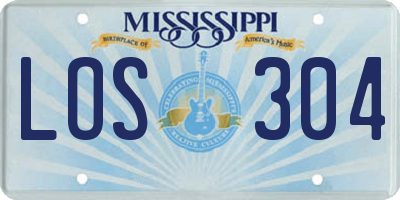 MS license plate LOS304