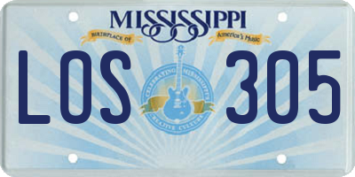 MS license plate LOS305