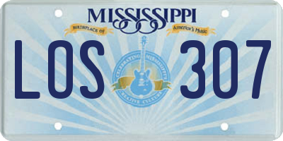 MS license plate LOS307
