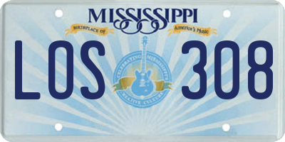 MS license plate LOS308